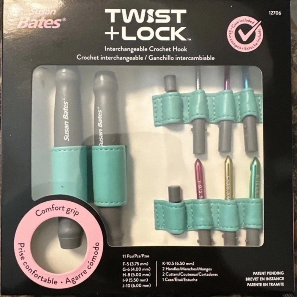 Susan Bates interchangeable Twist + Lock Crochet Hook Set